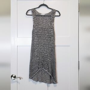 Cabi Tank Sweater Tunic Size Large Black & White Tape Yarn Marled Knit Sleevless